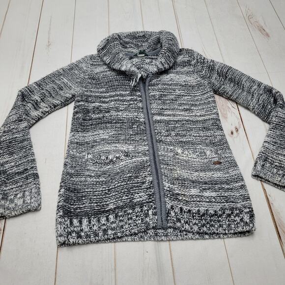 Roots cabin shawl cowl cardigan sweater jacket full zip gray - Picture 1 of 10